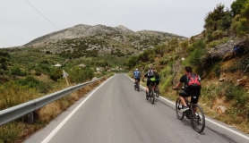 cyclist ascend to Lasithi plateau from Vrises