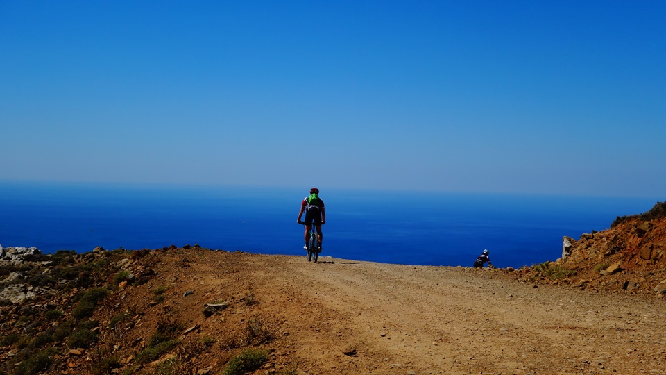 cyclist view the south sea of crete big