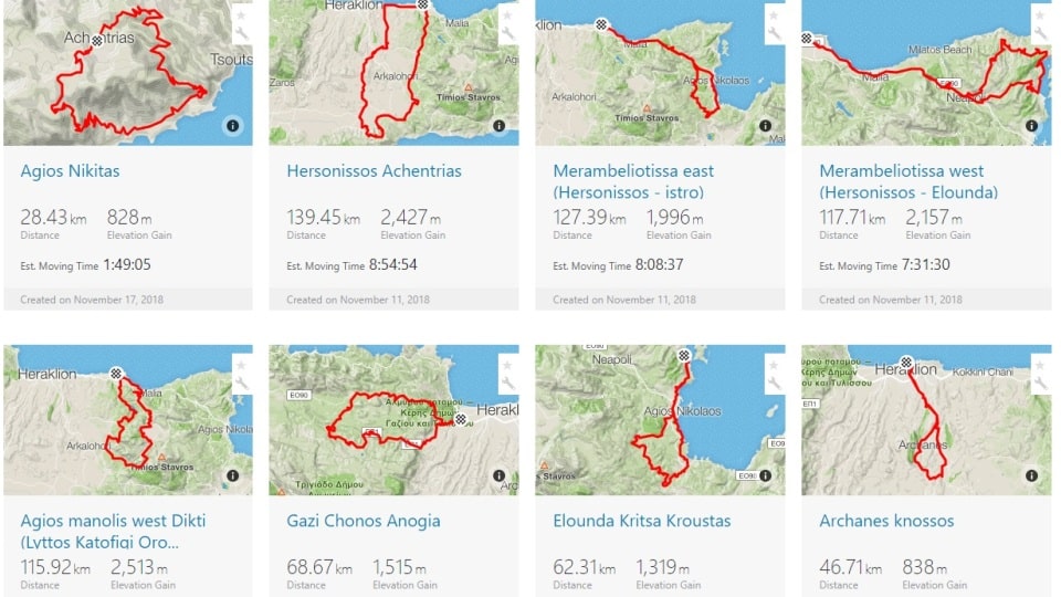 dozens of cycling tours to download starting from cyclingcreta bike center-min