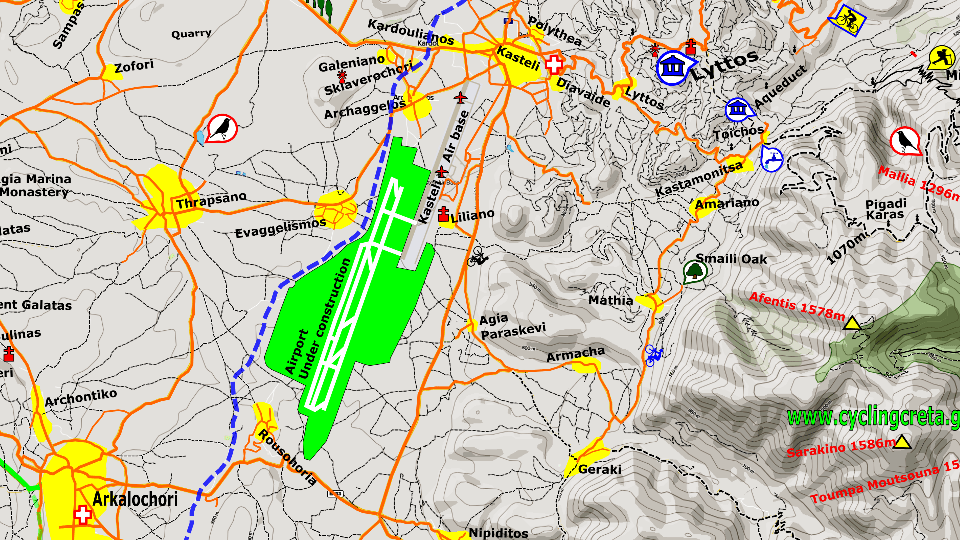 Map of Crete kastelli Airport-min